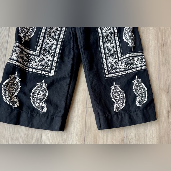 Free People Feel The Sun Paisley Bandana Linen Cutout Cropped Jumpsuit Sz 6 EUC - Picture 8 of 11